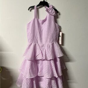 Rare Editions Lilac One-Shoulder Ruffle Dress